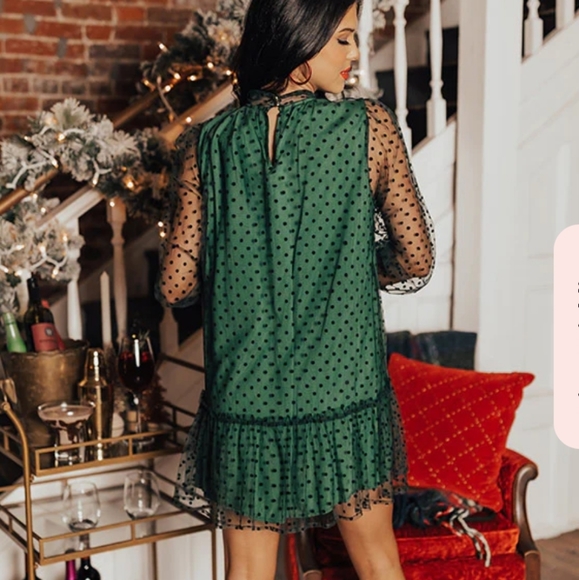 First Kiss Dreaming Dress In Hunter Green - Picture 3 of 7